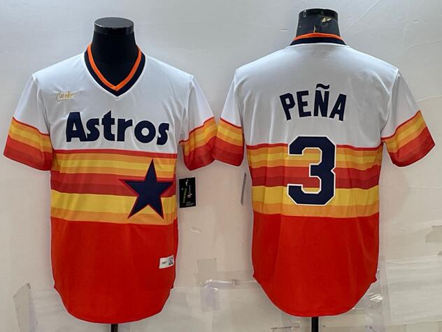Men's Houston Astros ACTIVE PLAYER Custom White Orange Cool Base Stitched Baseball Jersey